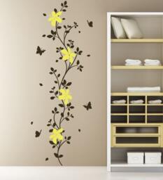 Decal Tree Branch Wall Sticker Decals Flower For Walls Stick On Art By Decalisland-Branch Butterflies Sd 024 - thumbnail 1
