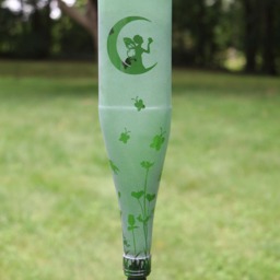 New Item Fairy Garden Green Triangle Recycled Wine Bottle Hummingbird Feeder - thumbnail 4