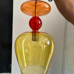 Multicolored Set Of Three Hand Blown Glass Light Pendants Egyptian Art - Pendant Lights - thumbnail 4