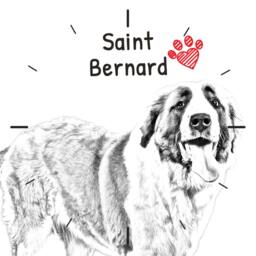 Saint Bernard, Free Standing Mdf Floor Clock With An Image Of A Dog - thumbnail 2
