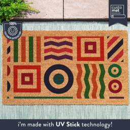 Geometric Doormat With Abstract Shape Art - Custom Mid Century Pattern Rug Minimalist Housewarming A Unique Midcentury Design - thumbnail 1