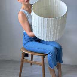 Handmade Linen Fringe Drum Lampshade Boho Table/Floor Lamp Shade - thumbnail 4