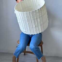 Handmade Linen Fringe Drum Lampshade Boho Table/Floor Lamp Shade - thumbnail 2