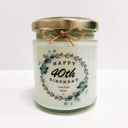 Happy 40Th Birthday Gift - Candle Personalised 40 Forty - thumbnail 2