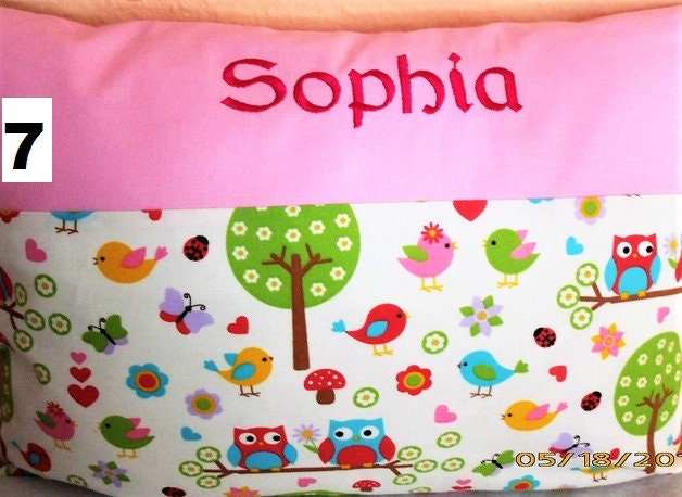 Pillows With Names, Christening Pillows, Baby Pillows Birds 30 X 40, 40 60 cm