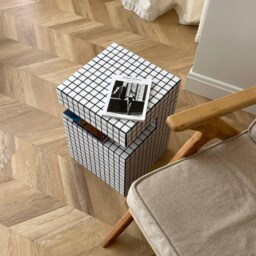Tiled Side Table. Table For Books. Book Shelf. Bedside Custom Home Decor - thumbnail 3