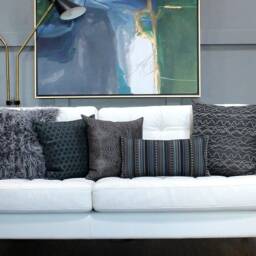 Blue & Black Throw Pillow Cover Decorative Striped Upholstery Fabric Pillowcase - thumbnail 3