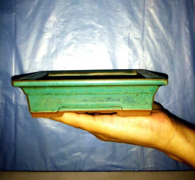 Bonsai Small Pot - Green Color Glaze Coating Special Made in Korea - image 1