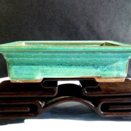 Bonsai Small Pot - Green Color Glaze Coating Special Made in Korea - thumbnail 2