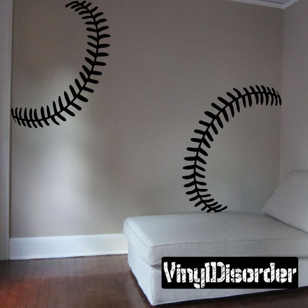 Baseball Stripes Vinyl Wall Decal Or Car Sticker - Baseballstripesba001Et - image 1