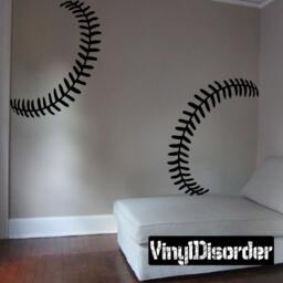 Baseball Stripes Vinyl Wall Decal Or Car Sticker - Baseballstripesba001Et - thumbnail 1