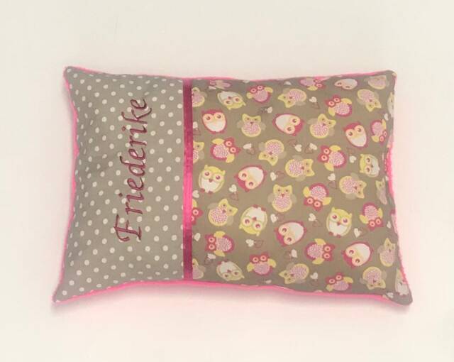 "Personalized Baby Girl Pillow ""Owl Taupe" - image 1
