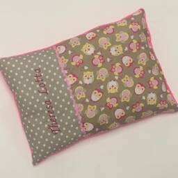 "Personalized Baby Girl Pillow ""Owl Taupe" - thumbnail 2