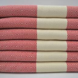 "Red Diamond Towel, Turkish Towel, Peshtemal, 40""x70" - thumbnail 2