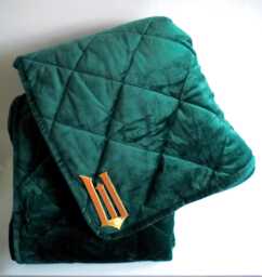 Wicked Inspired Bottle Green Velvet Quilted Throw Cushion Bedspread, Made To Order - thumbnail 1