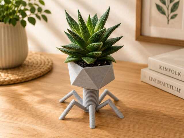 Bacteriophage Planter - Unique Science-Inspired Decor Modern Succulent Pot Perfect Gift For Science Lovers - image 1