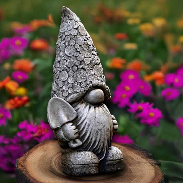 Fantasy Gnome Sculpture Concrete Scandinavian Figure Front Door Decor Handmade Ornament Gnome Lover Gift Cement Pixie Statue - image 1