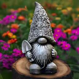 Fantasy Gnome Sculpture Concrete Scandinavian Figure Front Door Decor Handmade Ornament Gnome Lover Gift Cement Pixie Statue - thumbnail 2