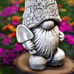 Fantasy Gnome Sculpture Concrete Scandinavian Figure Front Door Decor Handmade Ornament Gnome Lover Gift Cement Pixie Statue - thumbnail 3
