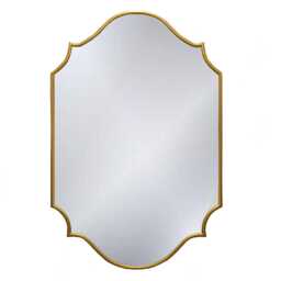 Italian Scalloped Brass Mirror - Unlacquered Vanity Or Bathroom - thumbnail 3