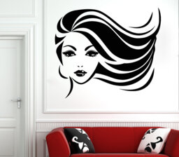 Hair Salon Wall Decal Beauty Decor, Removable Vinyl Sticker T139 - thumbnail 1