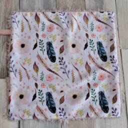 Boho Flower Lovey - Mini Baby Blanket Feather Pink Security Gift Girl - thumbnail 3