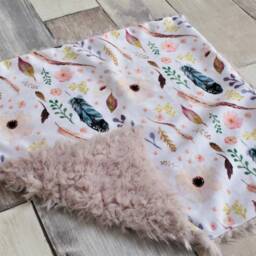 Boho Flower Lovey - Mini Baby Blanket Feather Pink Security Gift Girl - thumbnail 2