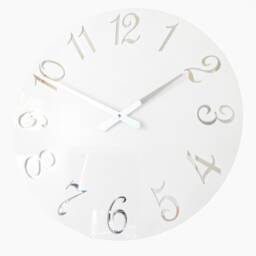 Gloss White Mirror French Numbers Wall Clock - thumbnail 3