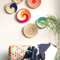 Assorted Sabai Handwoven Grass Baskets, African Set 3/4/6 Or 8, Wall Art, Gallery Wall, Boho Plates, Colorful Bowls - thumbnail 3