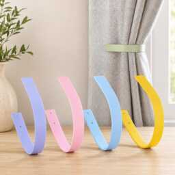 Colourful Curtain Tieback, Metal Holdback, Wall Mounted Holder, Nursery Bedroom Decor, Modern Window Accessory