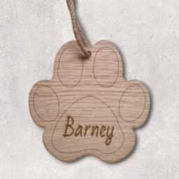 Personalised Paw Print Decoration - Christmas/Memorial - Plain Or Engraving - thumbnail 2