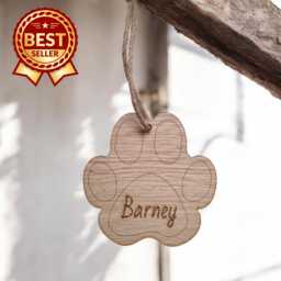 Personalised Paw Print Decoration - Christmas/Memorial - Plain Or Engraving - thumbnail 1