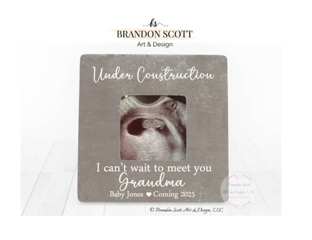 Personalized Pregnancy Announcement Picture Frame Grandma Gift, Ultrasound Keepsake - image 1