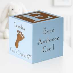 Personalized Baby Block Wooden Engraved Name Cube - thumbnail 2