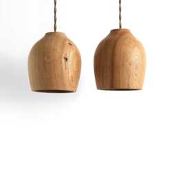 Rustic Wood Pendant Light For Kitchen Island Hanging Lamp - thumbnail 3