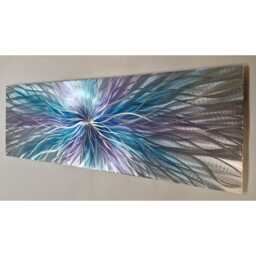 Super Nova Metal Wall Art, Silver, Purple, & Teal