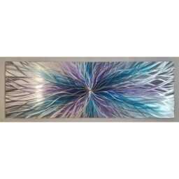 Super Nova Metal Wall Art, Silver, Purple, & Teal - thumbnail 3