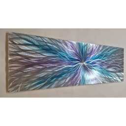 Super Nova Metal Wall Art, Silver, Purple, & Teal - thumbnail 2