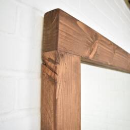 Wood Mirror - 10cm X 5cm Main Image Deep Oak Smooth Design Chunky Driftwood Style Chic Dark - thumbnail 3