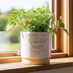 Personalised Christening Or Baptism Engraved Terracotta Plant Pot - thumbnail 1