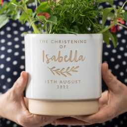 Personalised Christening Or Baptism Engraved Terracotta Plant Pot - thumbnail 2