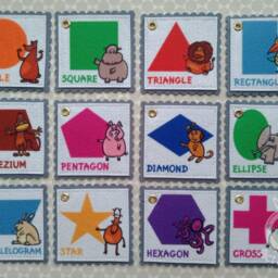Felt Shapes Flash Cards Montessori Toddler Learning - thumbnail 2
