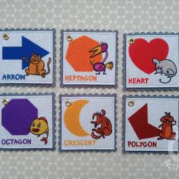 Felt Shapes Flash Cards Montessori Toddler Learning - thumbnail 3