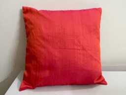 Orange & Pink Raw Silk Pillow Cover, Two-Tone Dupioni Cushion