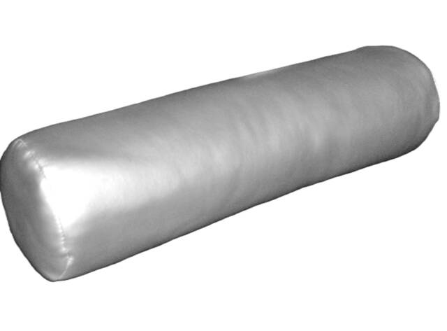 "Silver Faux Leather Round Bolster Cushion With Filler 20"" Long X 6"" Or 8" - image 1