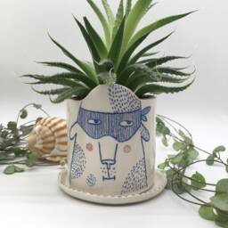 Zorro Dog Handmade Flowerpot For Small Succulents - thumbnail 2