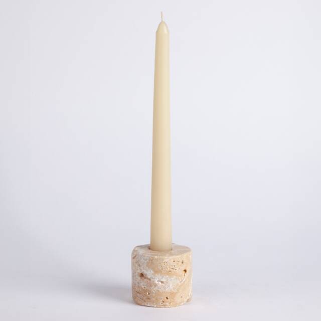 Natural Travertine Candlestick Holder Small Stone Candle - image 1