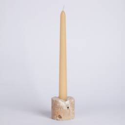 Natural Travertine Candlestick Holder Small Stone Candle - thumbnail 2