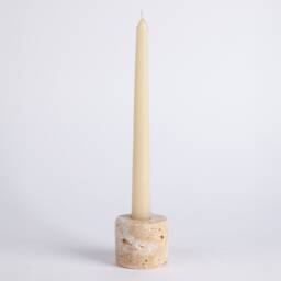 Natural Travertine Candlestick Holder Small Stone Candle - thumbnail 1
