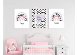 Set Of 3 Prints, Sister Prints, Rainbow Prints, Nursery Playroom Decor, Girls Bedroom Decor, Nursery Decor, Prints - thumbnail 1